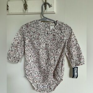 OshKosh B'gosh Pink and Cream Floral Bodysuit
